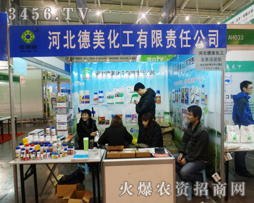 河北德美化工正在展會(huì)上給客戶介紹產(chǎn)品的特色