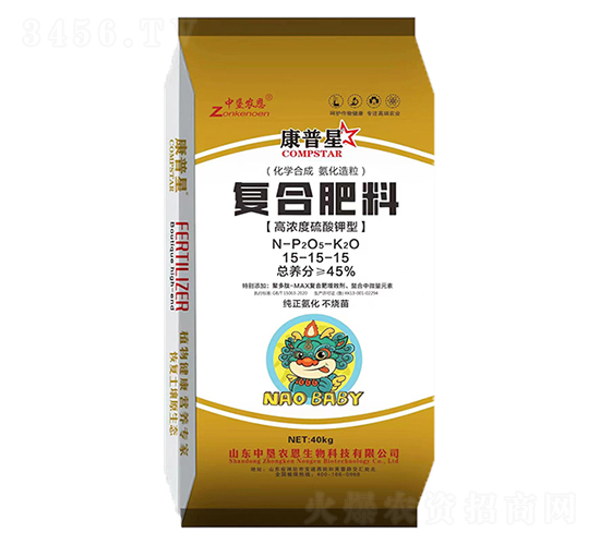 高濃度硫酸鉀型復(fù)合肥料15-15-15-康普星-中墾農(nóng)恩