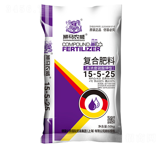 高濃度硫酸鉀型復(fù)合肥料15-5-25-獅馬農(nóng)威-植寶化肥